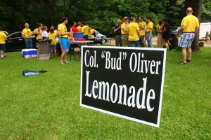 Campers enjoy fresh squeezed lemonade, made according to the recipe Col. "Bud" Oliver, Youth Camp, 2013.